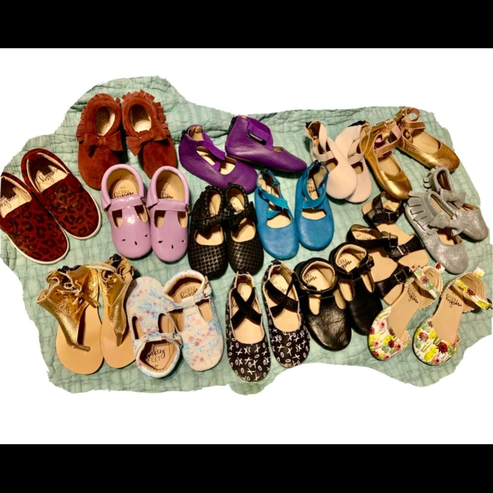 15 Pairs Monkey Feet Toddler Girls Shoes.